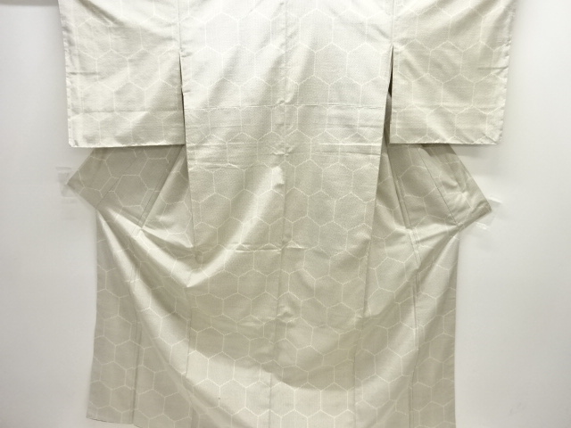 JAPANESE KIMONO / ANTIQUE KIMONO / SILK / TOKAMACHI TSUMUGI / WOVEN KIKKO PATTERN